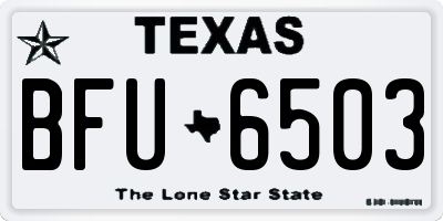 TX license plate BFU6503