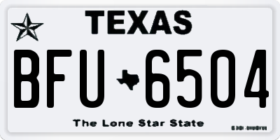 TX license plate BFU6504