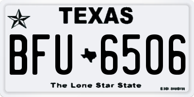 TX license plate BFU6506