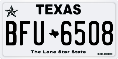 TX license plate BFU6508