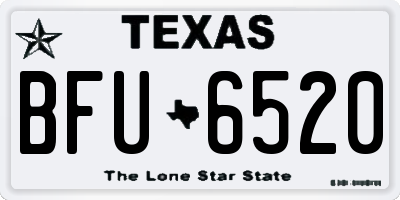 TX license plate BFU6520
