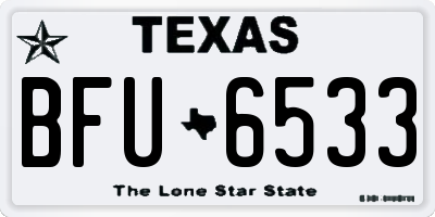 TX license plate BFU6533