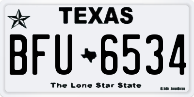 TX license plate BFU6534