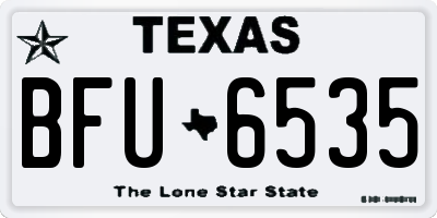 TX license plate BFU6535