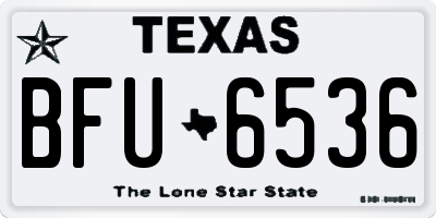 TX license plate BFU6536