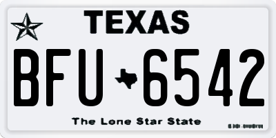 TX license plate BFU6542