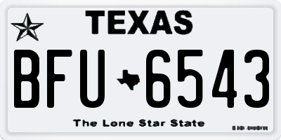 TX license plate BFU6543