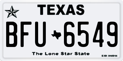 TX license plate BFU6549
