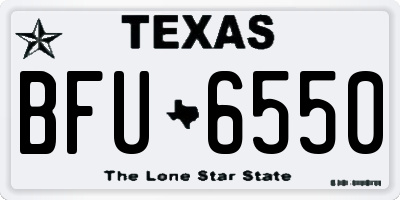 TX license plate BFU6550