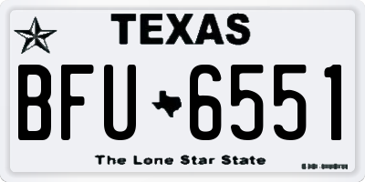 TX license plate BFU6551