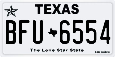 TX license plate BFU6554