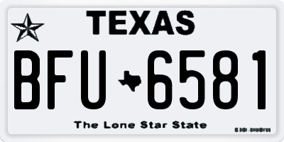 TX license plate BFU6581