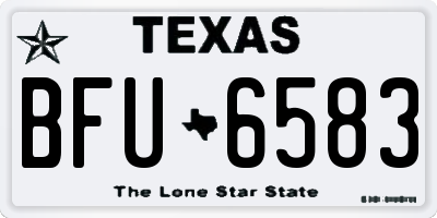TX license plate BFU6583
