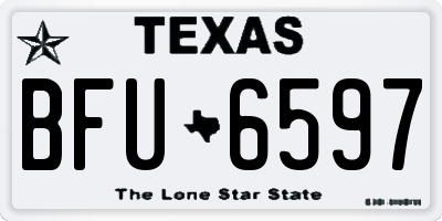 TX license plate BFU6597