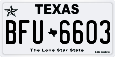 TX license plate BFU6603