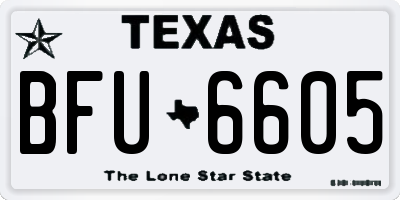 TX license plate BFU6605