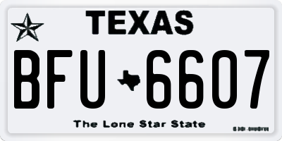TX license plate BFU6607