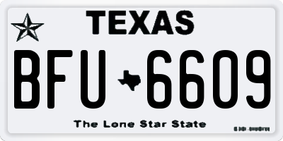 TX license plate BFU6609