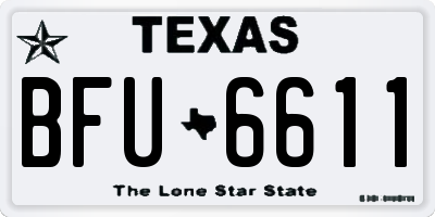 TX license plate BFU6611