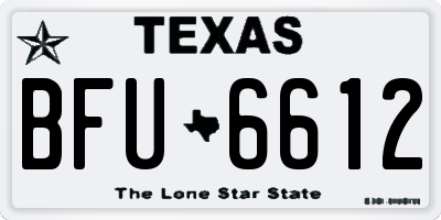 TX license plate BFU6612