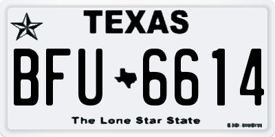 TX license plate BFU6614