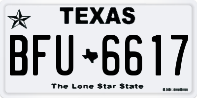 TX license plate BFU6617