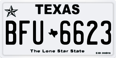 TX license plate BFU6623