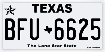 TX license plate BFU6625