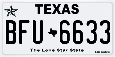 TX license plate BFU6633