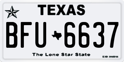 TX license plate BFU6637
