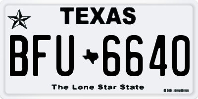 TX license plate BFU6640