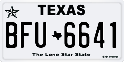 TX license plate BFU6641