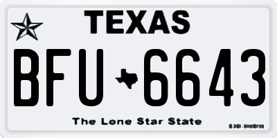 TX license plate BFU6643