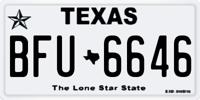 TX license plate BFU6646
