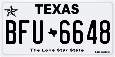 TX license plate BFU6648