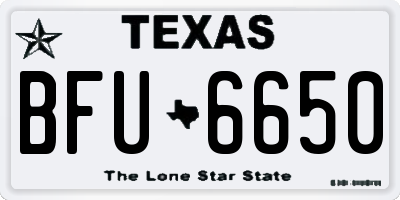 TX license plate BFU6650