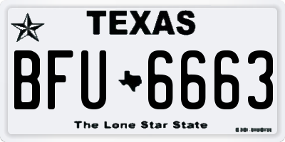 TX license plate BFU6663