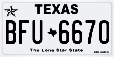 TX license plate BFU6670