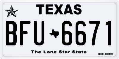 TX license plate BFU6671