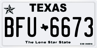 TX license plate BFU6673