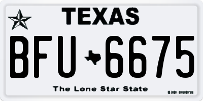 TX license plate BFU6675