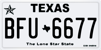 TX license plate BFU6677