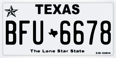 TX license plate BFU6678