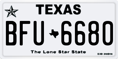 TX license plate BFU6680