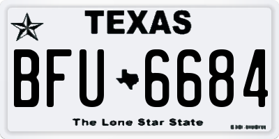 TX license plate BFU6684