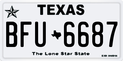 TX license plate BFU6687