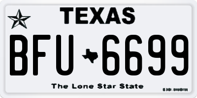 TX license plate BFU6699