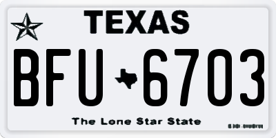 TX license plate BFU6703
