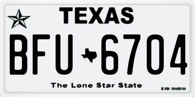 TX license plate BFU6704