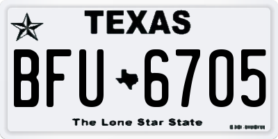 TX license plate BFU6705